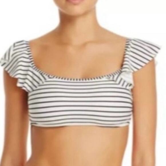 Vince Camuto Striped Bikini Set | Flutter Sleeve | On/Off Shoulder | Women’s L - Picture 5 of 6